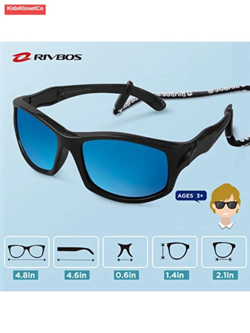 Polarized UV Protection Kids Sunglasses with Strap